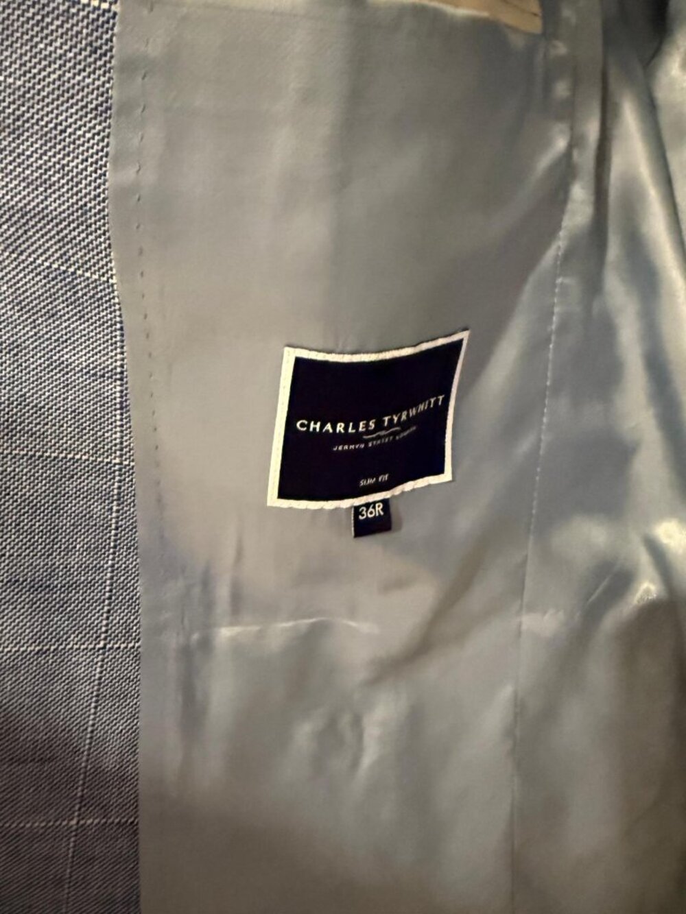 New Charles Tyrwhitt  Slim Fit Linen Jacket (Ocean Blue) - Picture 6 of 7